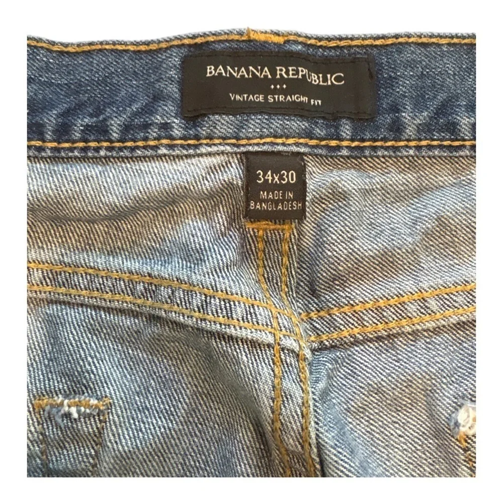 BANANA REPUBLIC Men's Vintage Straight Fit Blue Jeans
